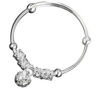 Beaupretty Pulsera de Campana para Niños de Cobre Acabado en Plata, Resistente a Rayaduras Desvanecimiento, Brazalete Delicado para Cualquier Ocasión Especial