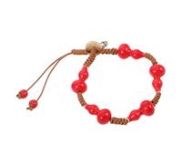 Beaupretty Pulsera De Cuentas De Calabaza De Cerámica Pulsera Trenzada De Cuerda Suerte Del Feng Shui Chino Para Atraer La y Buena Suerte Para Mujeres y Hombres