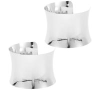 Beaupretty Pulsera de Metal Geométrica Abierta Punk para Mujer, Brazalete Grueso Pulido de Acero, Joyería Llamativa para Street Style, Par de Pulseras Plateadas de Puño, Diseño Audaz