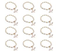Beaupretty Pulsera de Rosario de Cuentas Cruzadas y Crucifijo para Niños, Diseño Angelical, Material Suave, Color Claro, Set de 12 Piezas, Adecuado para Bautizos y Comuniones