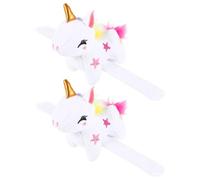 Beaupretty Pulsera De Unicornio De Peluche Para Niñas, Tamaño Estándar, Diseño Suave De Felpa De Algodón Pp, Cierre Seguro, Pulsera Decorativa Para Fiestas, Set De 2 Unidades