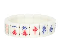 Beaupretty Pulsera Elástica Creativa de Mahjong 18mm Acrílico Transparente Ligera para Mujer, Accesorio Único para San Valentín y Festivales, Pulseras de Mahjong Originales de Moda