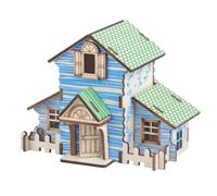 Beaupretty Puzzle 3D Casa de Madera DIY Juego Educativo Artesanía Creativa Decoración de Escritorio 2 Piezas para Niños y Adultos