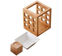 Beaupretty Quemador para Vela de Cerámica Aceites Esenciales Madera y de Aromaterapia Capacidad de 150ml y Soporte Tealight para Adecuado para Dormitorio y Sala