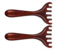 Beaupretty Rascador Masajeador de Madera de 6 Garras Mango Largo, 2 Piezas para Masaje Corporal y Estimulación de Puntos de Acupuntura, Portátil para Uso en Hogar y Viajes