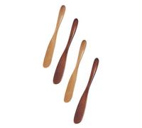 Beaupretty Raspadores de Crema de Madera 4 Piezas Aplicadores de Faciales Herramientas de Raspadores de Cosméticos para Cuidado para Amigas