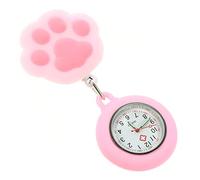 Beaupretty Reloj de Bolsillo en Silicona Rosa Diseño Creativo para Enfermera y Estilo Portátil de Pata de Gato Pin para Fácil Uso Adecuado para Profesionales de Salud
