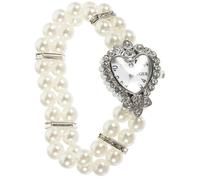 Beaupretty Reloj de Cuarzo para Mujer Pulsera Diseño de Perlas Elegante y Reloj Decorativo para Ocasiones Obsequios 1 Pieza
