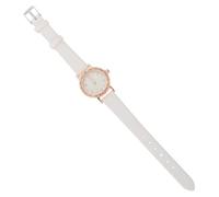 Beaupretty Reloj De Pulsera para Mujer y Niña Correa De Cuero Blanca Reloj De Cuarzo Casual para Uso Diario Diseño Cristales Tamaño Ajustable