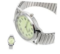 Beaupretty Reloj Digital y Espejo Orgánico, Ligero y Preciso Correa Elástica de Acero Inoxidable para Personas Mayores Ocasiones