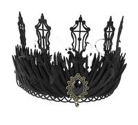 Beaupretty Retro Barroca Mascarada De Halloween Rey Princesa Bruja Tiara De Estilo Gótico Cosplay Diadema De De Mujer Tocado Perder Boda Sombrerería