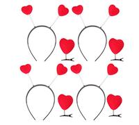 Beaupretty Rojo Corazón Diadema de San Valentín Día Cabeza Boppers Pelo Corazón Aro de Pelo para El Día de San Valentín Fiesta de Cumpleaños Fiesta 8 Unids