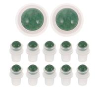Beaupretty Roll-on para Aceites Esenciales 12 Unidades Rodillo de Piedra Natural de Jade Verde, Tapas Enrollables Rellenables para Frascos de Perfume, Accesorio Portátil para Aromaterapia