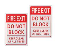 Beaupretty Salida de Incendios 2 Piezas, Placa de Aluminio para Puerta, Señalización de Emergencia Resistente a Todo Clima, Aviso No para Centros Comerciales y Edificios Públicos