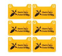 Beaupretty Señales Texto Brillante para Cerca Eléctrica de Pvc de Advertencia Amarillo 6 Piezas Resistentes Intemperie Instalación Versátil para Postes y Portones
