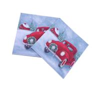 Beaupretty Servilletas de Papel Navideñas Impresas 100 Unidades, Diseño de Coches de Navidad, Servilletas para Fiesta y Restaurante, Suministros Navideños para Decoración de Mesa