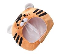 Beaupretty Sombrero de Tigre de Peluche Correa Ajustable, Cobertura Total para Cabeza y Orejas, Gorro de Disfraz de Animal para Cosplay, Fiestas y Teatro, Color Naranja y Negro