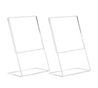 Beaupretty Soporte de Acrílico Transparente para Carteles 2 Piezas, Porta Letreros de Mesa Tamaño Medio, Exhibidor Versátil para Menús, Folletos y Anuncios en Oficinas y Comercios