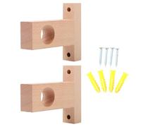 Beaupretty Soporte de Varilla para Cortina de Ducha de Madera Maciza, 2,5 Cm de Diámetro, 2 Piezas para Baño, Soporte Resistente para Barra de Cortina, Accesorio Práctico para Decoración