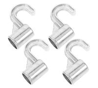 Beaupretty Soportes para Barra de Armario Gancho Resistente y Fácil de Usar de Aleación de Plata Pack de 4 Piezas Diámetro Interior de 18mm para Cocina y Dormitorio