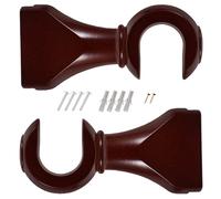 Beaupretty Soportes para Barra de Cortina 2 Piezas de Material Sintético Marrón Bordes Suaves y Diseño Sencillo para Fijación de Rieles de Cortina