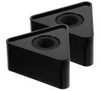 Beaupretty Soportes para Micrófonos Triangulares de Plástico ABS Negro, 2 Piezas Área para Aplicar Pegatinas Vibrantes, Perfectos para Estaciones de Micrófono y Retransmisiones