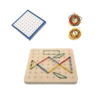 Beaupretty Tabla Geoboard de Madera para Educativo Matemáticas con Clavijas Seguras y Diseño Ergonómico para Coordinación y Creatividad Infantil