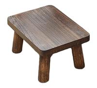 Beaupretty Taburete Rectangular de Madera Maciza Adultos, Reposapiés Multiusos para Dormitorio y Sala, Taburete Pequeño de Madera Resistente para Cambiar Zapatos y Descanso