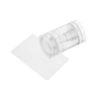 Beaupretty Tampón de Uñas Giratorio con Raspador Estampador de Silicona Transparente Ajustable Herramienta para Manicura Francesa DIY Patrón Ajustable para Salón y