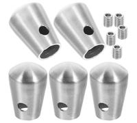 Beaupretty Tapones metálicos para pasamanos de acero inoxidable, 5 piezas, 105 mm, accesorios para extremos de barandillas, protectores para postes y varillas, uso en escaleras