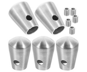 Beaupretty Tapones metálicos para pasamanos de acero inoxidable, 5 piezas, 105 mm, accesorios para extremos de barandillas, protectores para postes y varillas, uso en escaleras