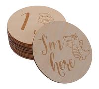 Beaupretty Tarjetas Digitales para Señalar Logros Mensuales Hechas De Madera Diseño De Pequeños Animales para Registrar Avances del Mes Incluye Discos De Madera