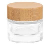 Beaupretty Tarro Cosmético Vacío de Vidrio Transparente con Tapa de Bambú Frasco Recargable para Cremas y Lociones Recipiente Pequeño para Muestras Portátil Cierre Hermético