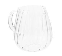 Beaupretty Taza de Leche de Vidrio Transparente 300 Ml Rayas, Distribuidor de Té para Hogar y Café, Taza para Beber Práctica y Elegante, Adecuado para Servir Leche y Té en Cocina