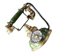 Beaupretty Teléfono Decorativo de Resina Verde Vintage, Modelo de Disco Retro para Decoración del Hogar, Adorno de Mesa Estilo Europeo para Sala y Dormitorio, Accesorio Decorativo Funcional