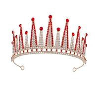 Beaupretty Tiara de la barroca Mujer nupcial de princesa casarse Boda novias de cumpleaños tiaras disfraz de novia princesa Aleación de zinc rojo
