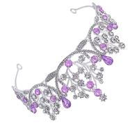 Beaupretty tiara nupcial fiesta brillante dama de honor de la boda girlfriend present coronas para novias accesorios para el cabello de novia coronas de novia para boda Aleación de zinc Púrpura
