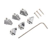 Beaupretty Tuerca de Bloqueo Metálica para Cuerdas de Guitarra Eléctrica sin Clavijero, 6 Piezas Plateadas de 0,5 X 0,3 Pulgadas, Accesorio para Puente de Guitarra y Mantenimiento