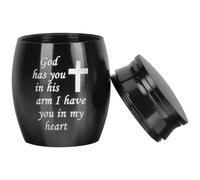 Beaupretty Urna Funeraria para Cenizas de Mascota Negra de Metal