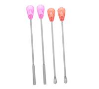 Beaupretty Varillas Agitadoras y Cucharas de Acero Inoxidable 4 Piezas Tamaño Estándar para Mezclar Pigmentos Líquidos Profesionales para Tatuadores y Micropigmentación en Estudio