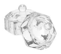 Beaupretty Vaso de Vidrio Cristal Hexagonal 2 Piezas Tapa para Lavar Bolígrafos de Inmersión Multifuncional Accesorio para Limpieza y Soporte Portátil para Manualidades
