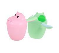 Beaupretty Vasos De Baño Para Enjuagar Al Ñiño 2 Piezas Enjuagador De Champú Suave Diseño De Hipopótamo Color Verde y Rojo Adecuado Para Bañar y Lavar El Cabello Para Recién Nacidos y Niños Pequeños