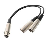 Beaupretty Xlr Splitter de Pines para Micrófono Cable de Audio Doble Macho Hembra Conectores Plateados y Aislamiento para Equipos de Grabación y