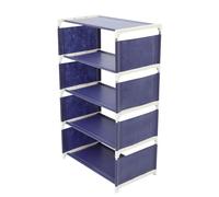 Beaupretty Zapatero Multicapa Estante para Zapatos de 5 Niveles, Acero Inoxidable y Tela No Tejida, Azul, Estable y Multiusos Hogar Pasillo