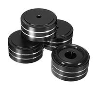 Beausoleil 4 Piezas 40X20Mm Aluminio HiFi AMP Soporte de Aislamiento de Altavoz Almohadilla de Pie DAC para Tocadiscos (Negro)