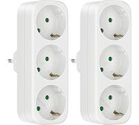 Beausoleil Enchufe MúLtiple Sin Cable, Adaptador de Enchufe de 250 V/16 A, Enchufes PortáTiles, Enchufe Convertidor de 3680 W Enchufe de la UE, Paquete de 2