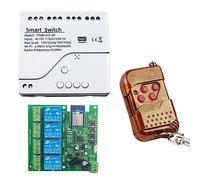 Beausoleil Tuya Smart Switch WiFi DIY Timer+Remote AC/DC 7-32V 4CH RF Smartlife Home Automation Module para Alexa Google Home
