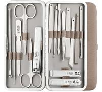 Beauté Secrets Essentials - Juego de manicura y cortaúñas, juego de regalo de manicura y pedicura, 16 herramientas profesionales de cuidado de pedicura de acero inoxidable para mujeres, kit de aseo de
