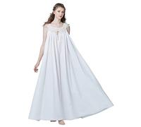 BEAUTELICATE 100% Algodón Camisón Verano para Mujer Victoriano Ropa De Dormir Sin Mangas Largos Vintage Camisones Vestido de Noche Invierno Marfil,M