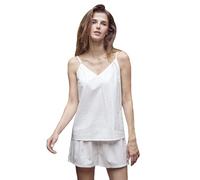 BEAUTELICATE Blusa Gótica Medieval con Mangas Abullonadas de Encaje Camisa Victoriana Steampunk para Mujer Top de Pijama 100% Algodón (Blanco,M)